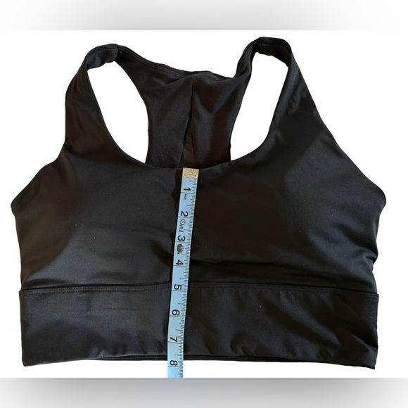 Black long line racerback with mesh V yoga sports athletic bra size large NWOT - Picture 5 of 5